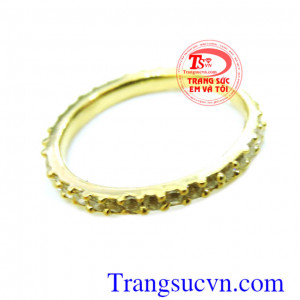 Nhẫn nữ vàng tây kết đá