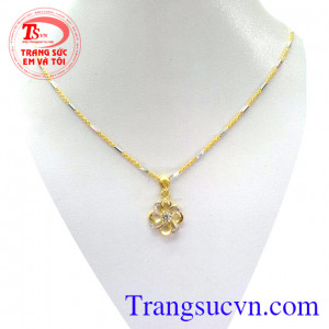 Bộ trang sức hoa may mắn hợp thời trang,hạnh phúc,vàng dây chuyên,mặt dây đảm bảo chất lượng vàng,uy tín, khách hàng ưa chuộng,bộ trang sức may mắn,vàng tây