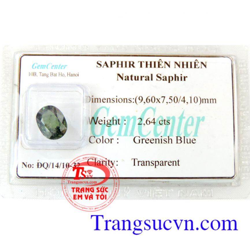 Saphire thiên nhiên xanh lục