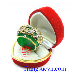 Nhẫn ngọc rồng vàng là sản phẩm đẹp được chế tác 3D hình rồng đẹp