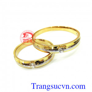 Chứng nhân tình yêu,nhẫn cưới chế tác trên máy 3D, cặp nhẫn cưới vàng tây