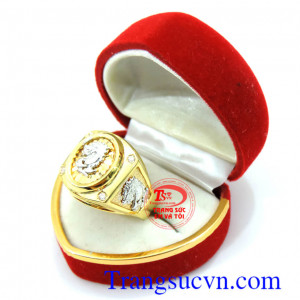 Nhẫn nam rồng phong cách cá tính vàng 10k chế tác đẹp, độc đáo, tinh xảo và sắc nét