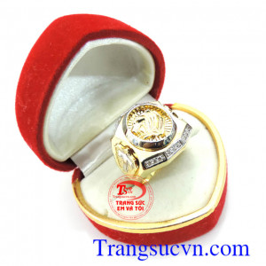 nhẫn vàng tây cho nam,chiếc nhẫn sư tử đeo hợp thời trang chất lượng đảm bảo