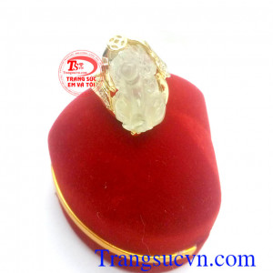 Nhẫn tỳ hưu mệnh mộc và hỏa đeo hợp thời trang và quý phái nhẫn nữ tỳ hưu,Nhẫn tỳ hưu  Prenit thiên nhiên, chiếc nhẫn hộ mệnh cho người mệnh Hỏa và mệnh Mộc thu tích của cài tiền tài, may mắn nhẫn tỳ hưu