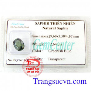 Saphire thiên nhiên xanh lục