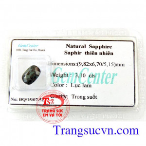 Saphire thiên nhiên lục lam