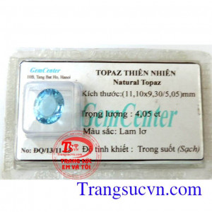 Topaz thiên nhiên lam lơ facet