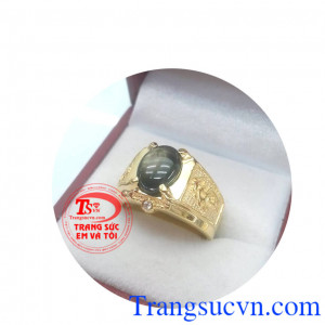 Nhẫn vàng đá quý sapphire sao