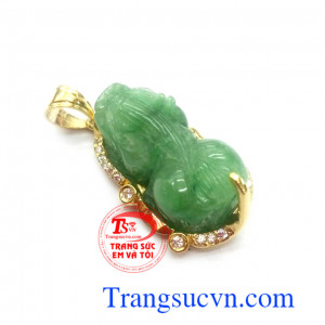 Tỳ hưu cẩm thạch bọc vàng