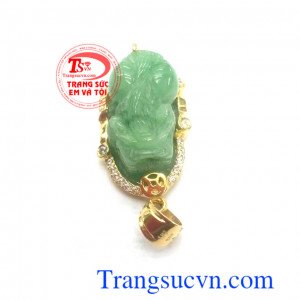 Tỳ hưu cẩm thạch bọc vàng