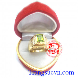 Nhẫn nam peridot mệnh hỏa và mộc
