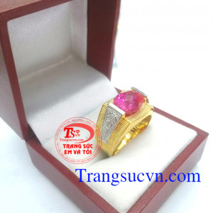 Nhẫn nam đá đỏ đẹp
