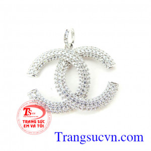 Mặt dây dây vàng trắng 18k Ý