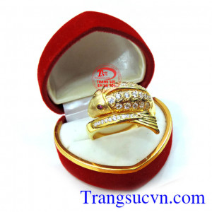 Nhẫn nam cá chép may mắn