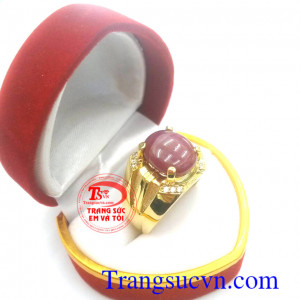 Nhẫn vàng ruby sao