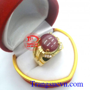 Nhẫn vàng ruby sao