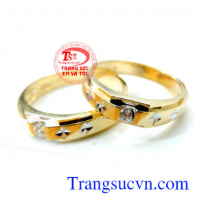 Nhẫn cưới sao may mắn 14k