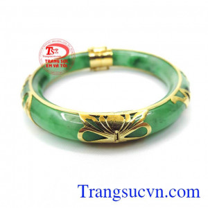 Vòng cẩm thạch hoa văn vàng