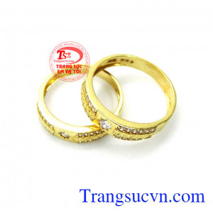 Đôi nhẫn cưới vàng 750