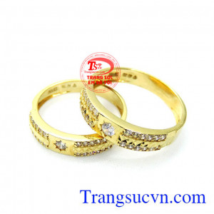 Đôi nhẫn cưới vàng 750 đảm bảo chất lượng