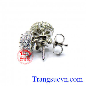 Nụ vàng trắng 18k Italy chất lượng.