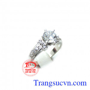 Nhẫn nữ vàng trắng 18k