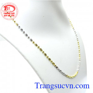 Dây chuyền bi 18k Italy vòng cổ vàng tây 750,dây chuyền 18k sáng bóng,dây vàng Italy nhập khẩu nguyên chiếc,dây dành cho nữ tinh tế,Quý phái,bền đẹp