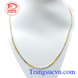 Dây chuyền kết 4 và 3 màu 18k Ý