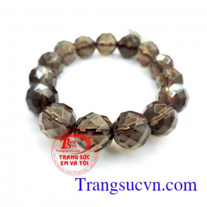 Chuỗi hạt thạch anh ám khói cắt giác đẹp