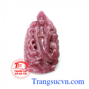 Phật quan âm ruby đẹp đảm bảo chất lượng,mặt phật quan âm,hồng ngọc đẹp,mặt phật quan âm cầm bình ngọc,phật phong thủy