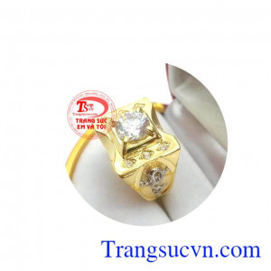 Nhẫn vàng rồng kim cương dành cho nam đảm bảo chất