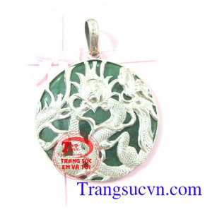 Mặt ngọc cẩm thạch bọc bạc
