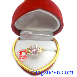 Nhẫn nữ kim cương nhân tạo tinh tế