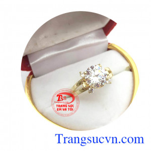 Nhẫn nữ kim cương nhân tạo tinh tế