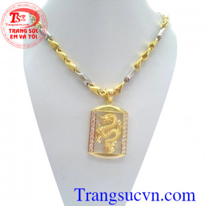 Bộ mặt rồng vàng dây chuyền đẹp