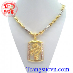 Bộ mặt rồng vàng dây chuyền đẹp