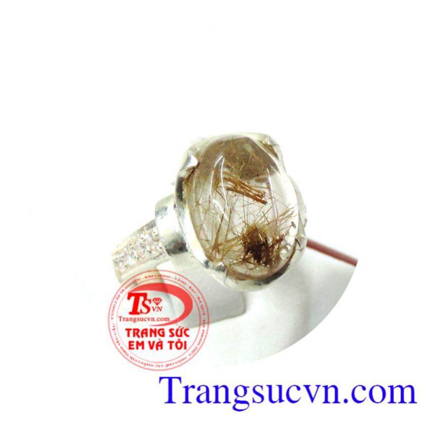 Nhẫn nữ thạch anh tóc vàng