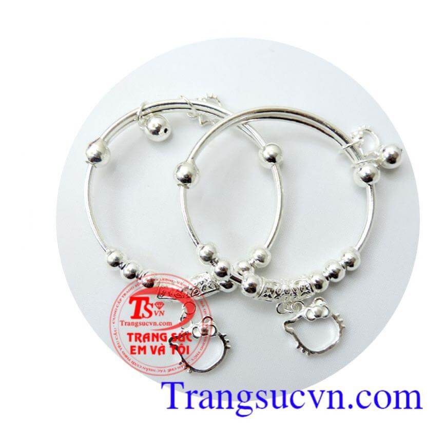 Lắc bạc mèo xinh xắn cho bé