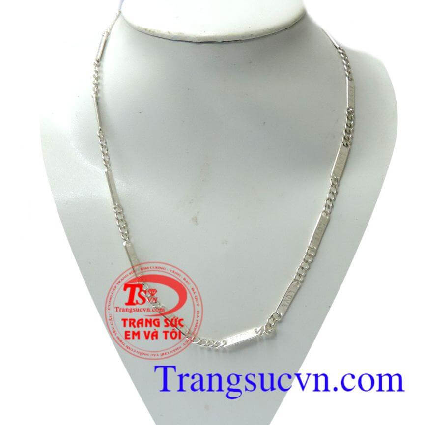 Dây chuyền bạc chữ love