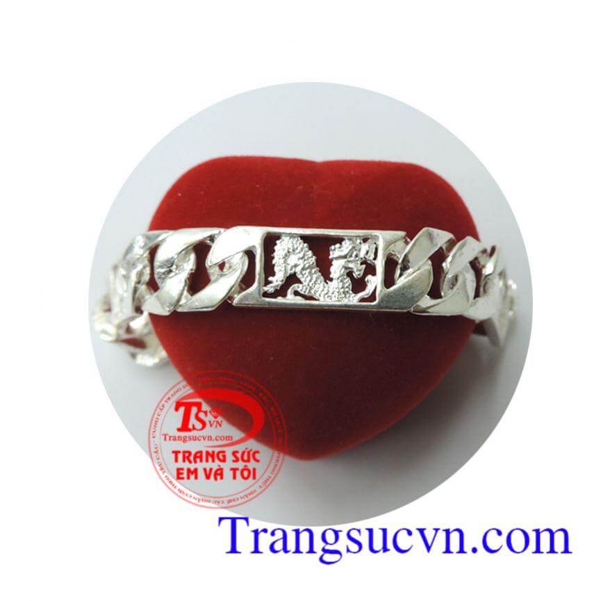 Lắc bạc khắc rồng nam tính