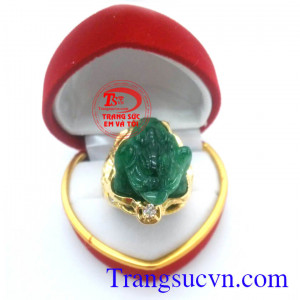 Nhẫn thiềm thừ ngọc cẩm thạch