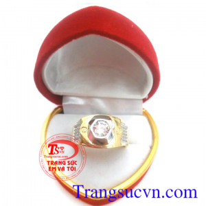Nhẫn vàng tây kim cương
