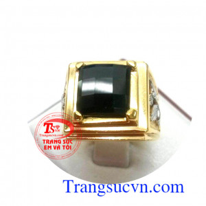 Nhẫn nam vàng tây gắn đá quý,bán nhẫn nam 18k thiết kế thời thượng, bán nhẫn nam đẹp, nhẫn nam làm quà tặng, nhẫn nam đeo phong cách