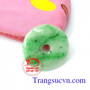Mặt đồng xu jadeite xanh ngọc