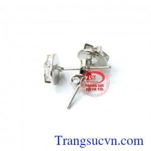 Hoa tai ngôi sao vàng trắng 18k bảo hành uy tín.