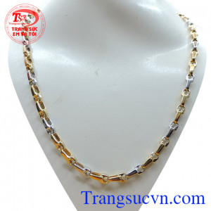 Dây vàng hai màu 18k Italy nhập khẩu chất lượng dây chuyền và màu bền đẹp,đeo dây vàng 18k italy hợp thời trang,khách hàng ưa chuộng và bình chọn nhiều năm cho dây chuyền vàng italy