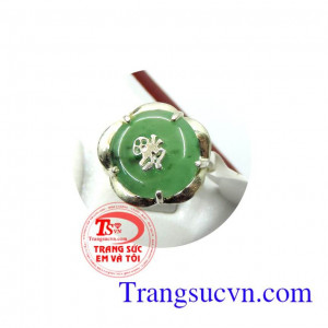 Nhẫn nữ cánh hoa chữ Phúc