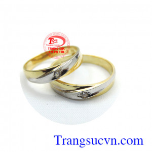 Cặp nhẫn cưới kỷ niệm tình yêu, nhẫn cưới giá rẻ, vàng 14k đẹp