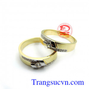 Nhẫn cưới về chung một nhà, nhẫn cưới 10k đẹp, biểu tượng tình yêu vĩnh cửu, chung thủy, bền vững theo thời gian