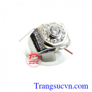 Nhẫn nam vàng trắng thời trang chiếc nhẫn vàng tây sáng bóng chất lượng vàng đảm bảo chất lượng, Uy tín khách hàng ưa chuộng nhiều năm liền.